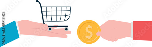 Social media illustration, business concept, web design

