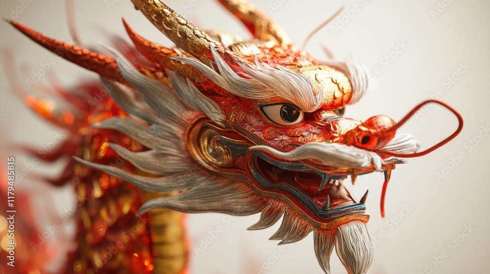 A detailed representation of a vibrant dragon sculpture with intricate features. A detailed representation of a vibrant dragon sculpture with intricate features.