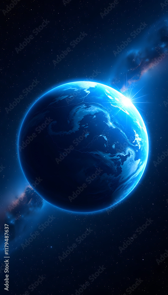 Obraz premium PNG Blue planet earth space astronomy universe, with white tones