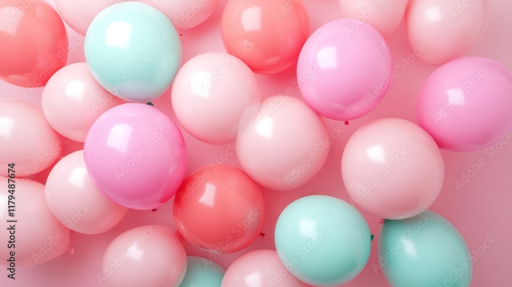 custom made wallpaper toronto digitalSoft Pastel Balloons Floating Upwards in Gentle Hazy Background with Copy Space