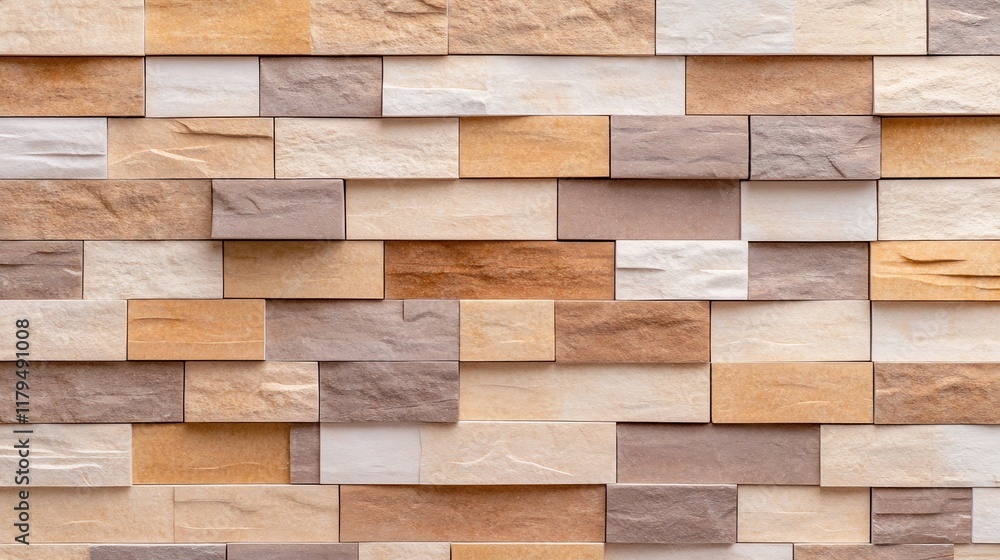 Warm-Toned Brick Wall Texture with Rustic Wooden Tile Accents Warm-Toned Brick Wall Texture with Rustic Wooden Tile Accents