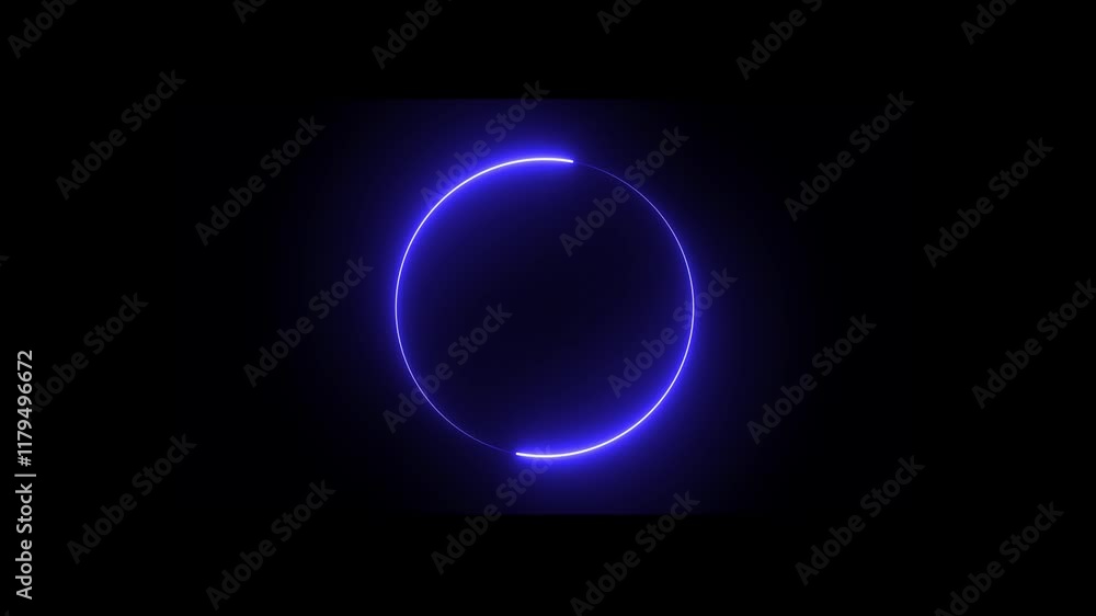 Neon circle loading icon animation. Neon light glowing circle frame background animation. Neon circle loading icon animation. Neon light glowing circle frame background animation.