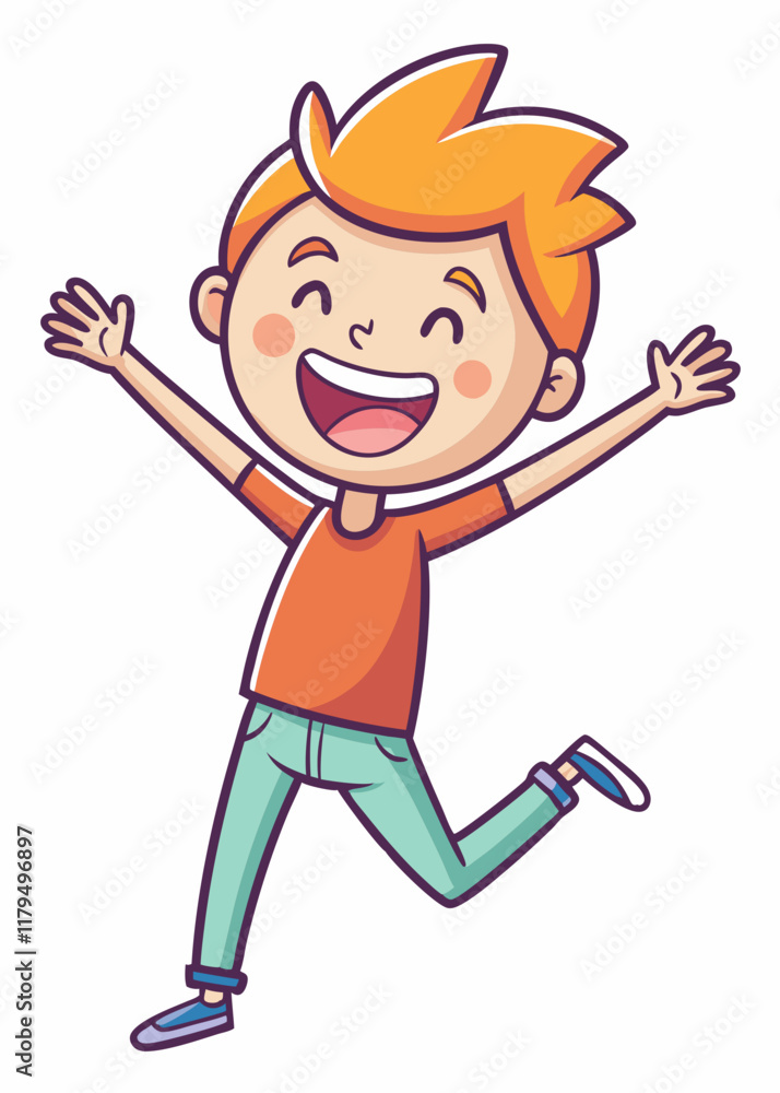 Happy kid jumping with joy, arms outstretched and wide grin. Cheerful child celebrating excitement, young boy with big smile expressing happiness in playful pose.
Happy kid jumping with joy, arms outstretched and wide grin. Cheerful child celebrating excitement, young boy with big smile expressing happiness in playful pose.