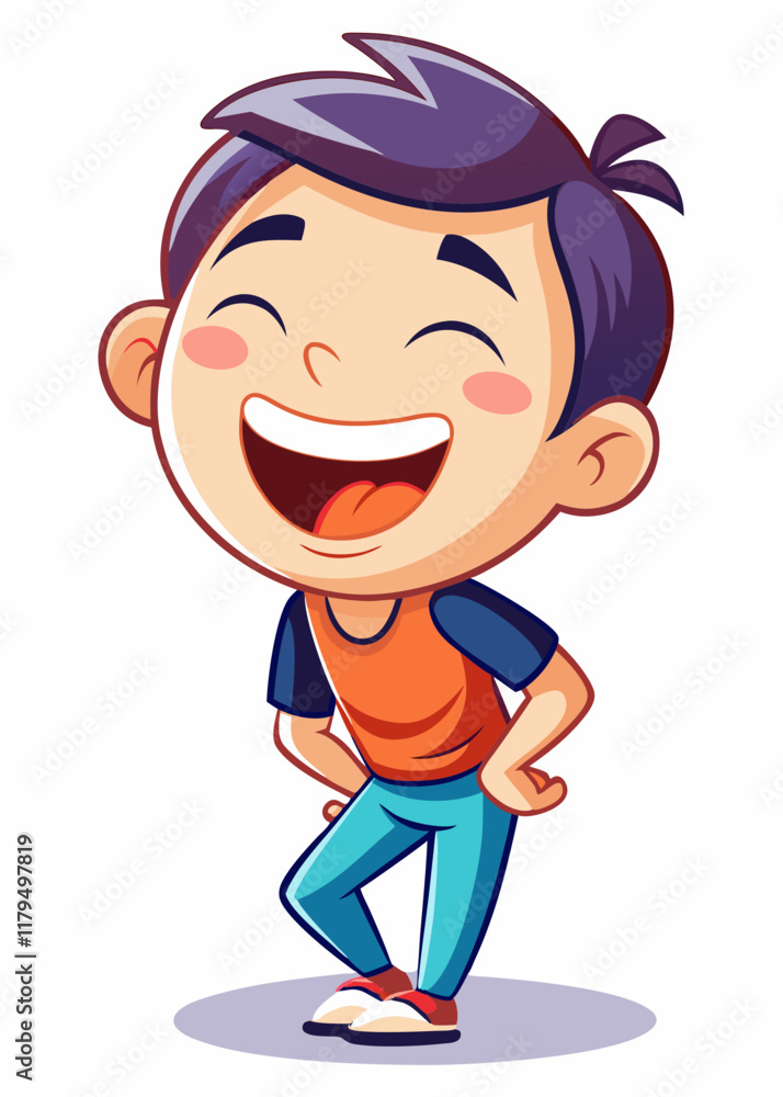 Laughing happy kid leaning back with hands on stomach, eyes closed in joy. Cheerful child enjoying a funny moment, feeling carefree and delighted.
Laughing happy kid leaning back with hands on stomach, eyes closed in joy. Cheerful child enjoying a funny moment, feeling carefree and delighted.