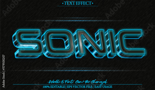 Sonic Vector Text Effect Editable Alphabet Speedster Fast Quick