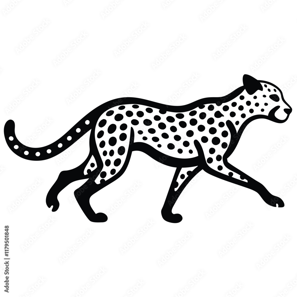 A cheetah running at full speed in a savanna landscape, showcasing its spots and agility, vector style. A cheetah running at full speed in a savanna landscape, showcasing its spots and agility, vector style.