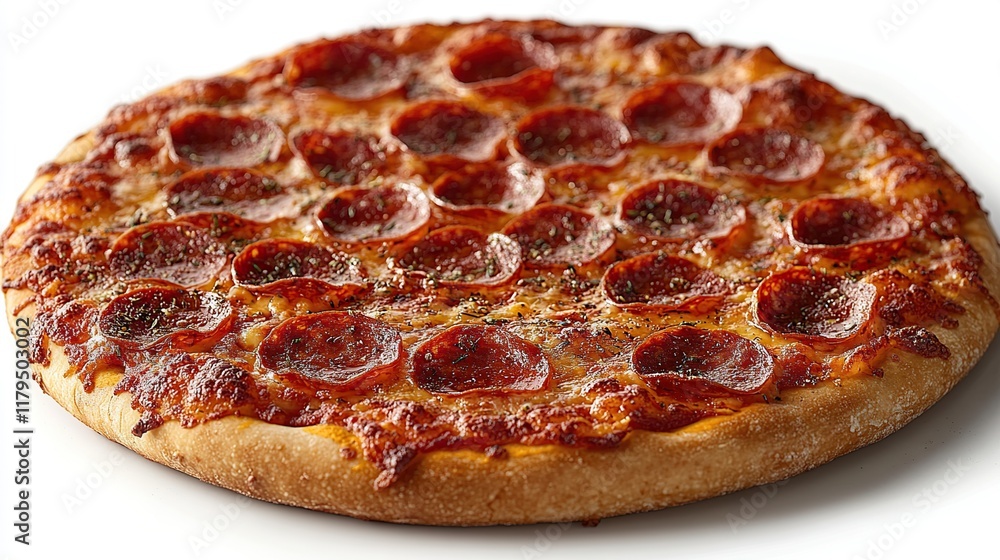 Delicious pepperoni pizza with melted cheese and herbs, isolated on white background. Delicious pepperoni pizza with melted cheese and herbs, isolated on white background.