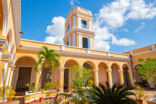 Palacio de Cantero on Calle Desengano Street near Plaza Mayor in historic city centre of Trinidad, Cuba. Historic Trinidad is a World Heritage Site. Now this building is Museo Historico Municipal. 