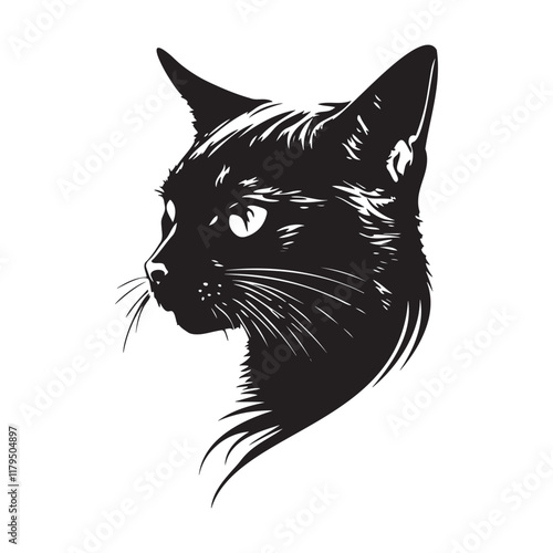 cat head vector icon on white background, cat head  icon cartoon character illustration photo