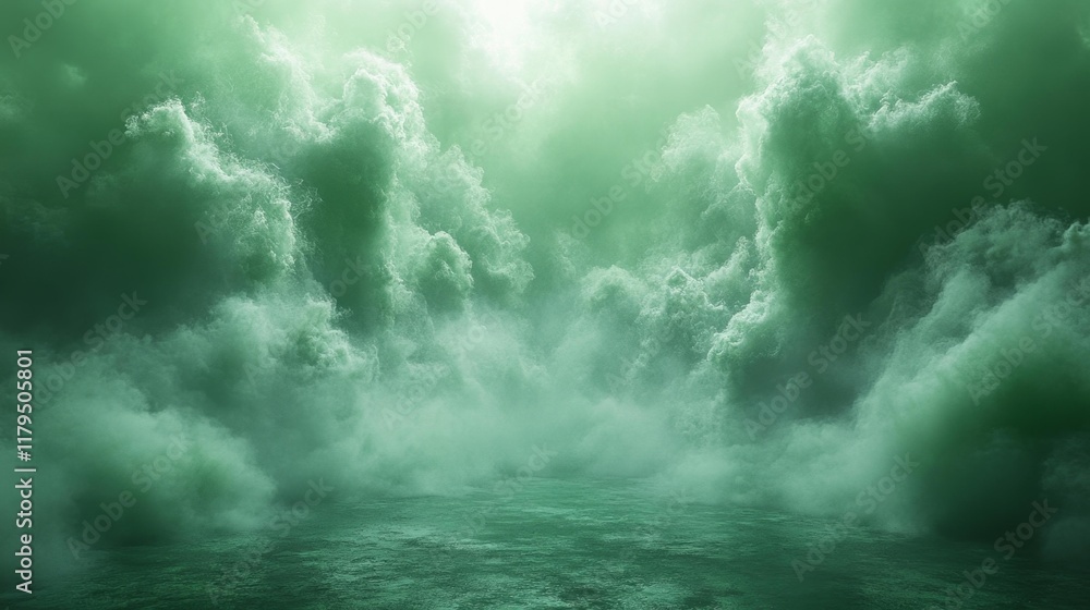 Obraz premium Green Storm Clouds Special Effect for Graphic Design. Generative AI