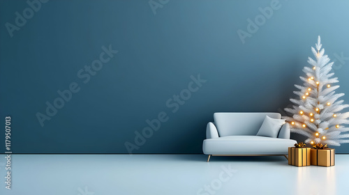 Wallpaper Mural Interior of cozy living room with sofa and Christmas tree decorated for holiday at night Torontodigital.ca