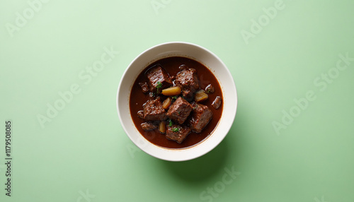 Carbonnade Flamande Beef Stew Close-up Top View