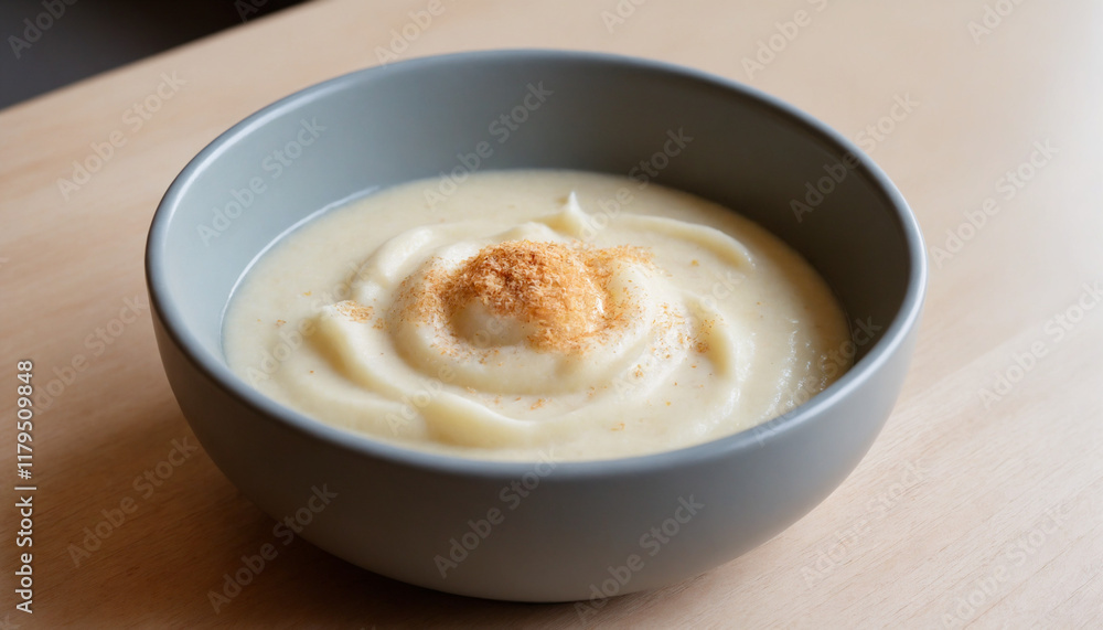 Semolina Porridge Creamy Bowl Close-up Homemade Breakfast Semolina Porridge Creamy Bowl Close-up Homemade Breakfast