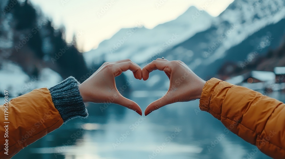 Winter Heart Shaped Hands in the Alps Winter Heart Shaped Hands in the Alps