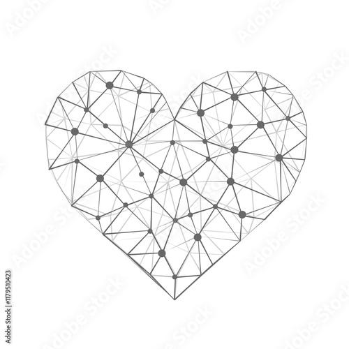 Abstract heart isolated on a transparent background.