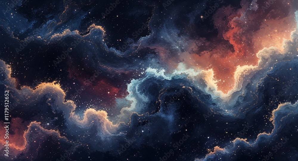 Fototapeta premium Galaxy dust patterns background or illustration in mysterious dark hues