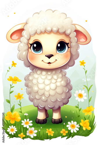 Wallpaper Mural Valentine's Day Greeting Card Design: Sheep with a Heart Wool Coat Torontodigital.ca