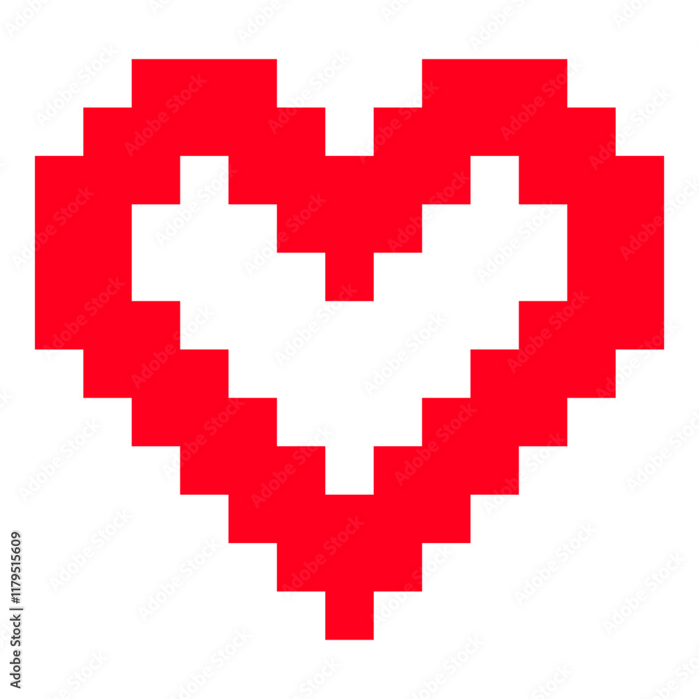Heart pixel icon isolated on white background Heart pixel icon isolated on white background