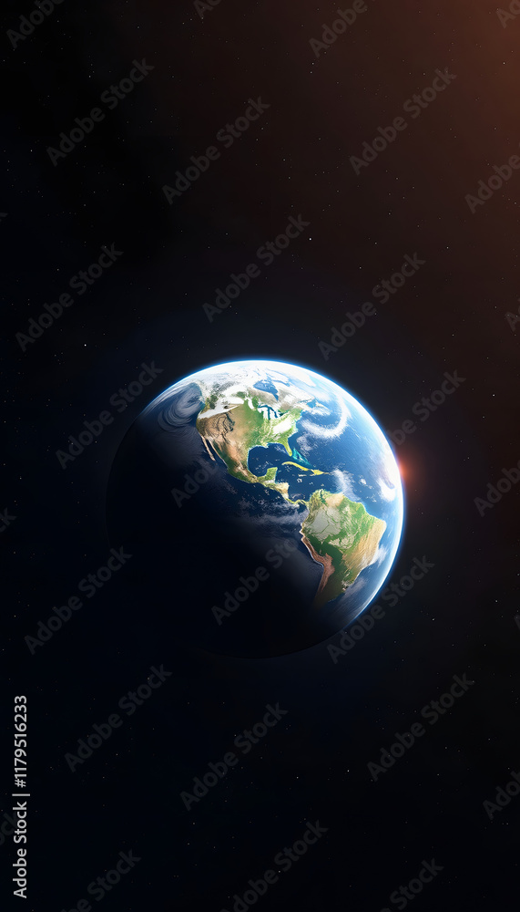 Obraz premium earth in space HD 8K wallpaper Stock Photographic Image, cinematic, with white tones