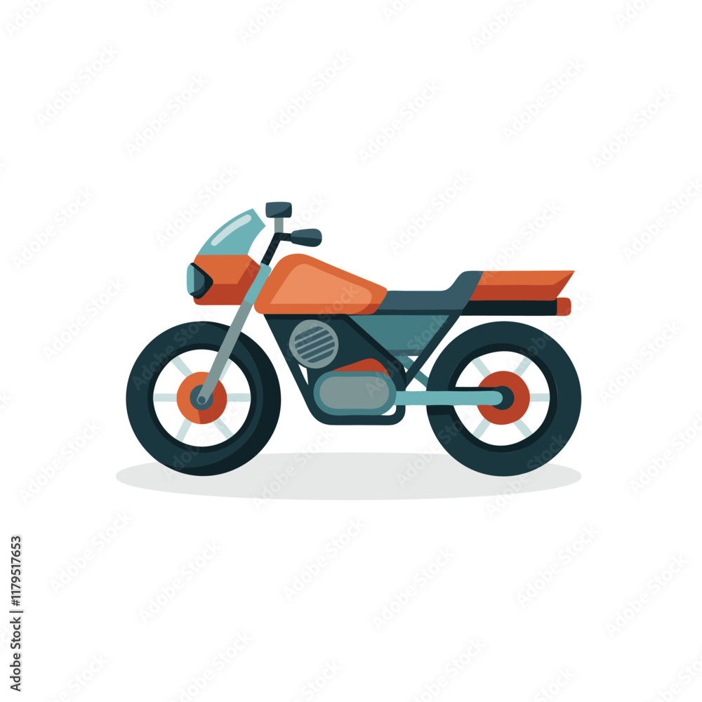 Motorcycle vehicle isolated flat vector illustration on white background. Motorcycle vehicle isolated flat vector illustration on white background.
