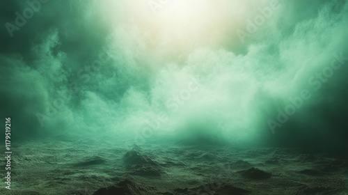 Green Sandstorm Background for Special Effects. Generative AI photo