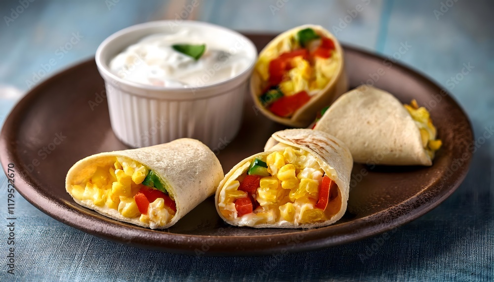 Delicious Corn Pepper Wraps with Creamy Dip Delicious Corn Pepper Wraps with Creamy Dip