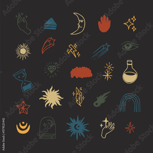 mystic abstract hand drawn design element