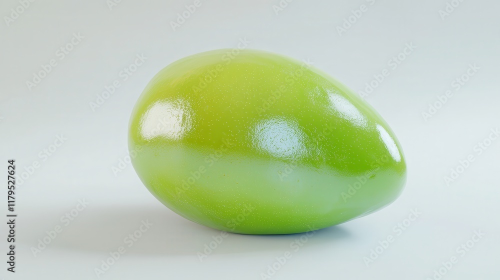Fresh Green Mango on a Light Background, Bright Color, Smooth Surface, Delicious Tropical Fruit for Healthy Diet and Nutrition Fresh Green Mango on a Light Background, Bright Color, Smooth Surface, Delicious Tropical Fruit for Healthy Diet and Nutrition