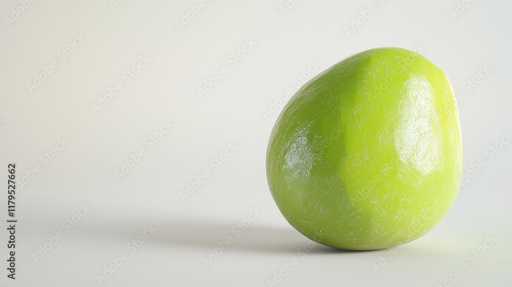 Single Green Apple on a Simple Background Representing Freshness and Natural Healthy Living