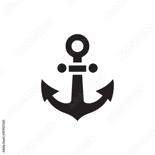 Boat Anchor vector icon logo boat symbol pirate helm Nautical maritime simple illustration graphic doodle design