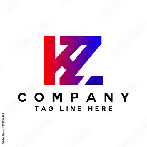 KZ Letter logo icon design elements photo