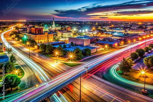 Enid Oklahoma Cityscape Night Long Exposure Photography photo