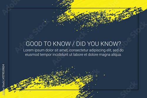 Tip message announcement speech, fyi, good to know, did you know design with brush stroke artwork.