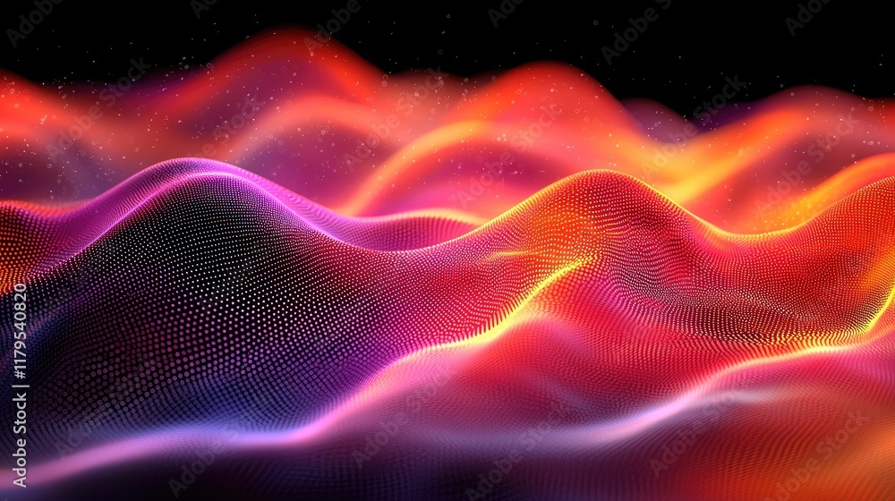 Fototapeta premium Abstract Waves of Light and Energy: A Vibrant Digital Art Background