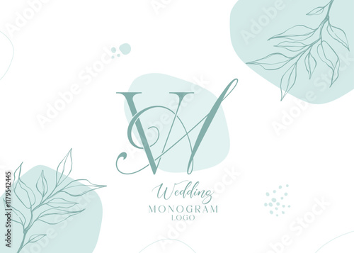 Wedding initial modern AV and VA monogram logo