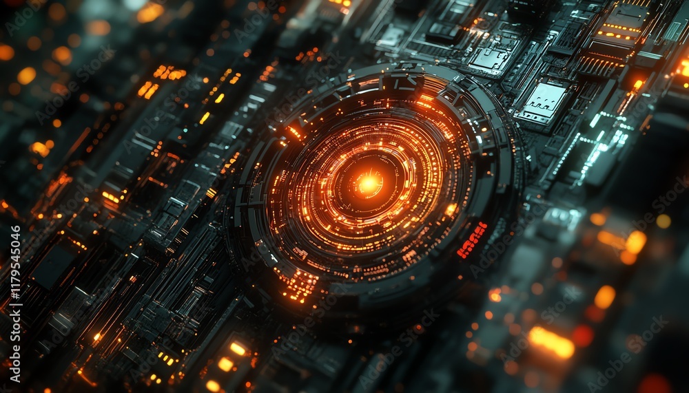 Quantum computing neural circuit, cybernetic brain with AI integration, machine learning, and biotechnology, futuristic technologydriven design Quantum computing neural circuit, cybernetic brain with AI integration, machine learning, and biotechnology, futuristic technologydriven design