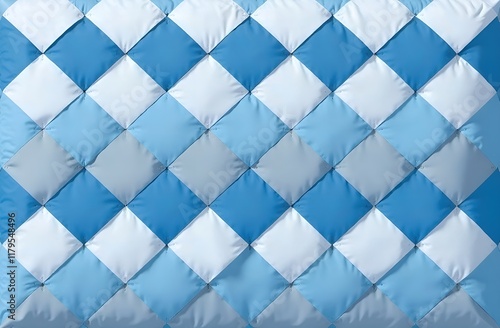 Background of squares of blue, light blue, gray colors for fabrics, bed linen, wallpaper.