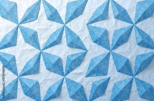 Graphic design in the form of blue diamonds on a gray background for fabrics, for background.