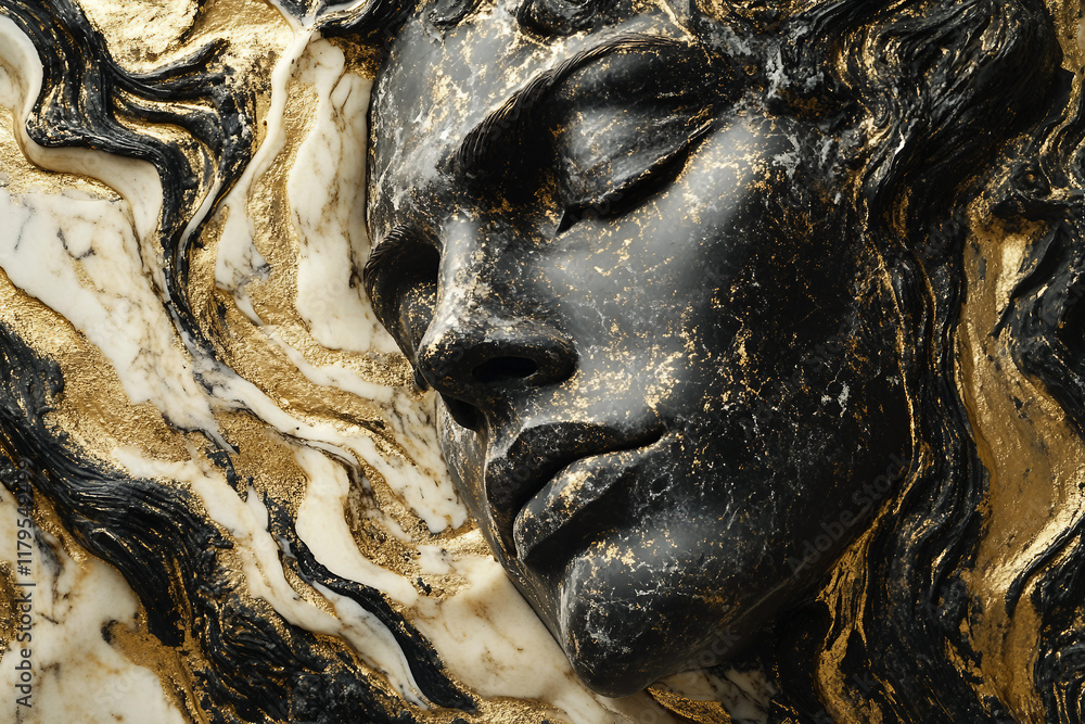 Bas relief sculpture is painted on a wall with a gypsum picture on a textured surface generative AI technology Bas relief sculpture is painted on a wall with a gypsum picture on a textured surface generative AI technology