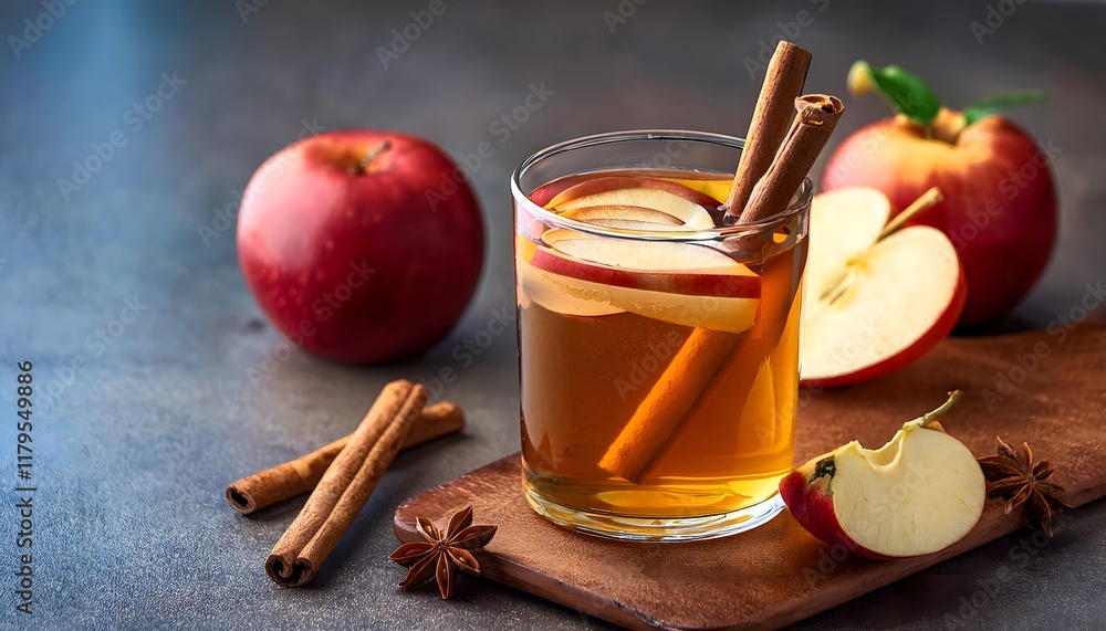 Warm Apple Cider Drink Cinnamon Sticks Autumn Fall Season Warm Apple Cider Drink Cinnamon Sticks Autumn Fall Season