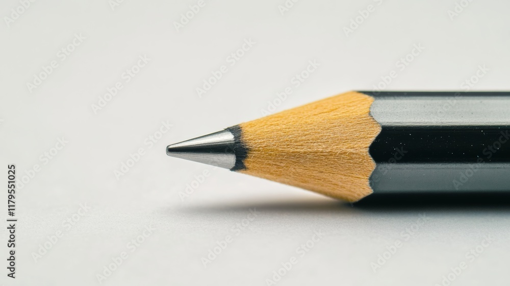 Obraz premium A retractable pencil with a soft grip, extended graphite, displayed elegantly on a white background,