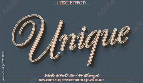 Unique Vector Text Effect Editable Alphabet Rare Extraordinary Original Vintage