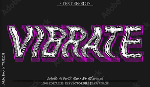 Vibrate Vector Text Effect Editable Alphabet Purple Shake Pulse