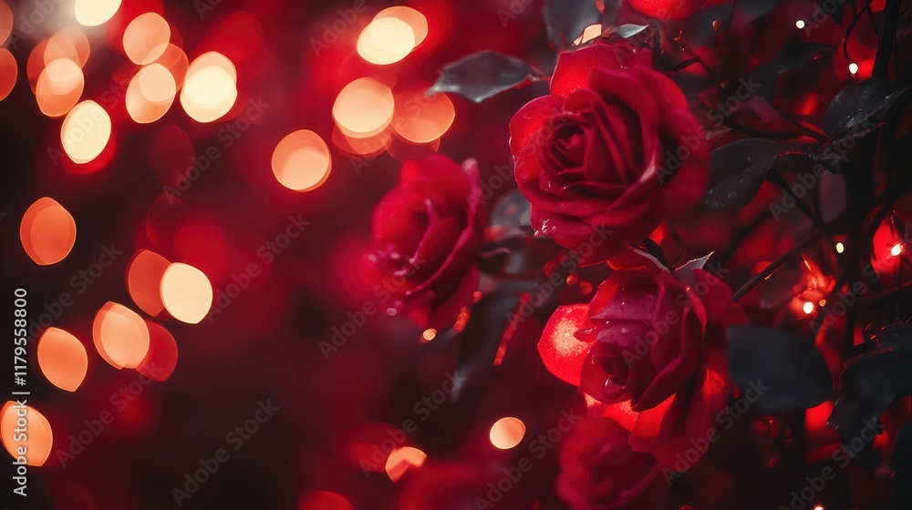 Dark red Valentine’s backdrop featuring radiant bokeh lights and roses shaped like hearts – perfect for seasonal greetings. Dark red Valentine’s backdrop featuring radiant bokeh lights and roses shaped like hearts – perfect for seasonal greetings.