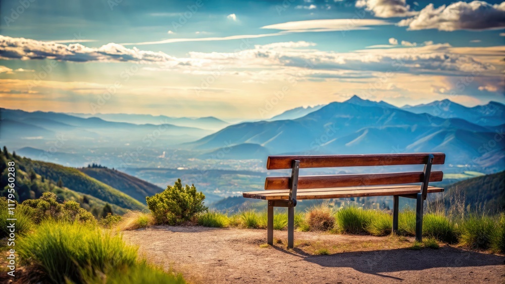 Aspen's minimalist scene: mountain vista, serene bench, nature's tranquil embrace. Aspen's minimalist scene: mountain vista, serene bench, nature's tranquil embrace.