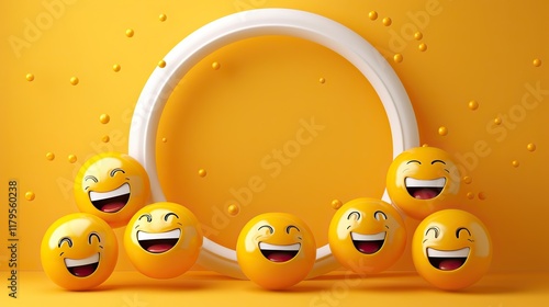 Fun Emoji Collage Playful and colorful emojithemed background concept photo