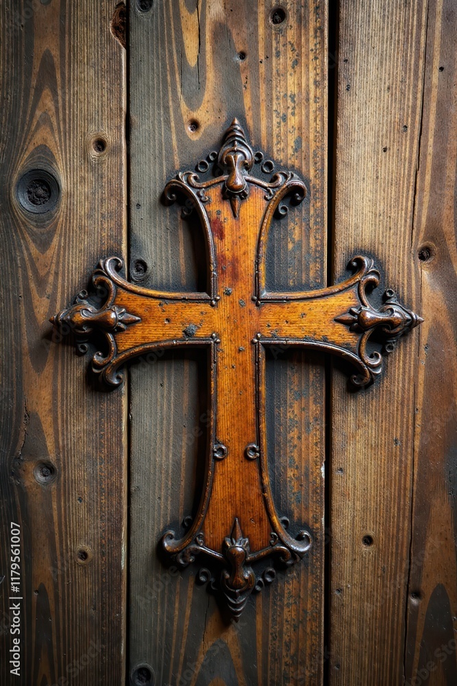 Distressed wood texture with a brown cross pattern , warm tone, devotionals, faith Distressed wood texture with a brown cross pattern , warm tone, devotionals, faith