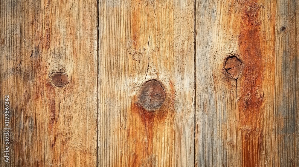 Fototapeta premium Natural wooden plank background with visible grain and earthy tones, perfect for rustic and organic design themes, adding warmth and texture to creative and interior projects.