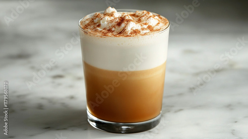 A glass of coffee with whipped cream on top photo