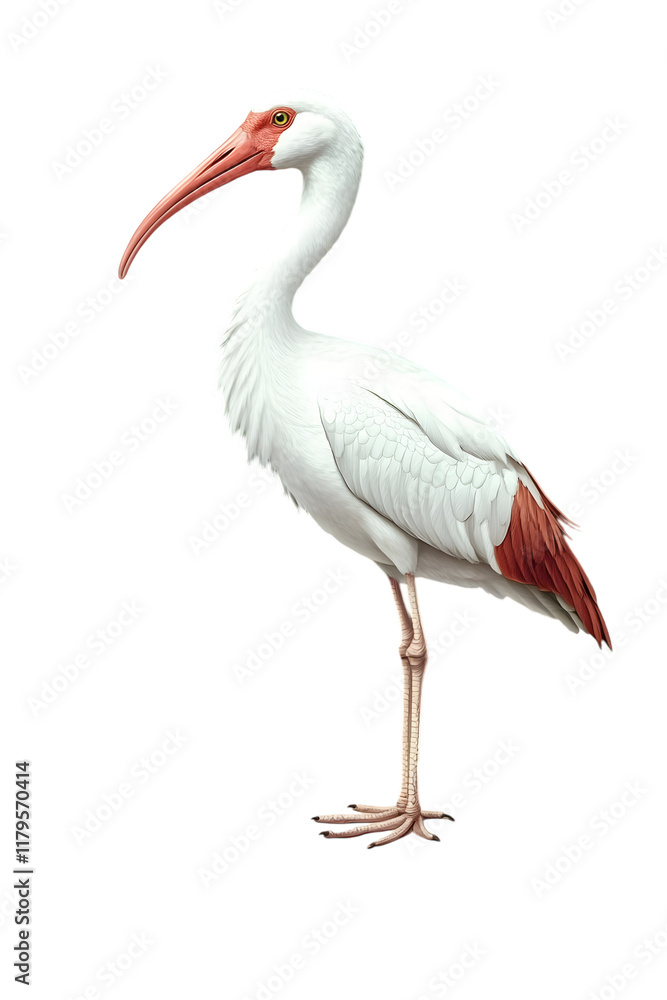Obraz premium Scarlet Ibis Bird, Pantanal, Amazon Rainforest, Nature, Art, Image, with Transparent Background PNG, for Stickers, T-Shirt Print, Cap, Mug, Flip Flops, Mousepad, Transparent PNG